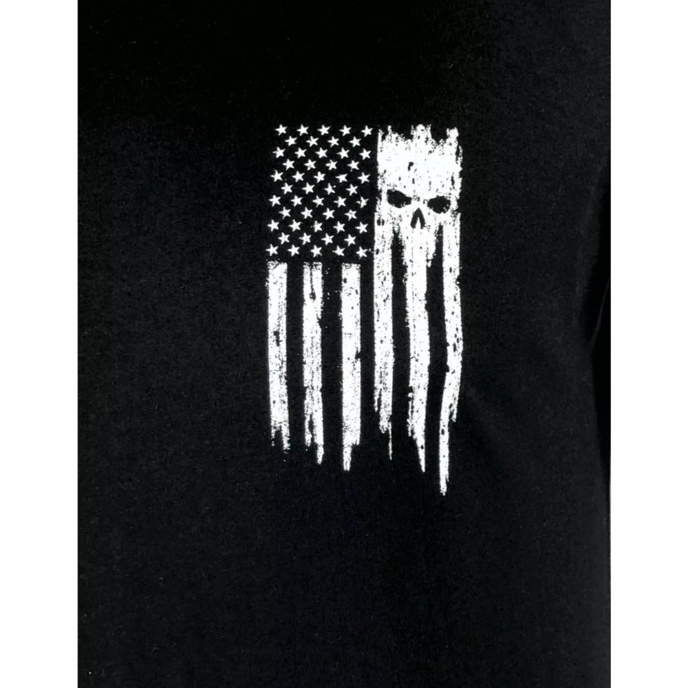 Howitzer Style Men's T-Shirt PATRIOT TORN Black Mi - Picture 8 of 11
